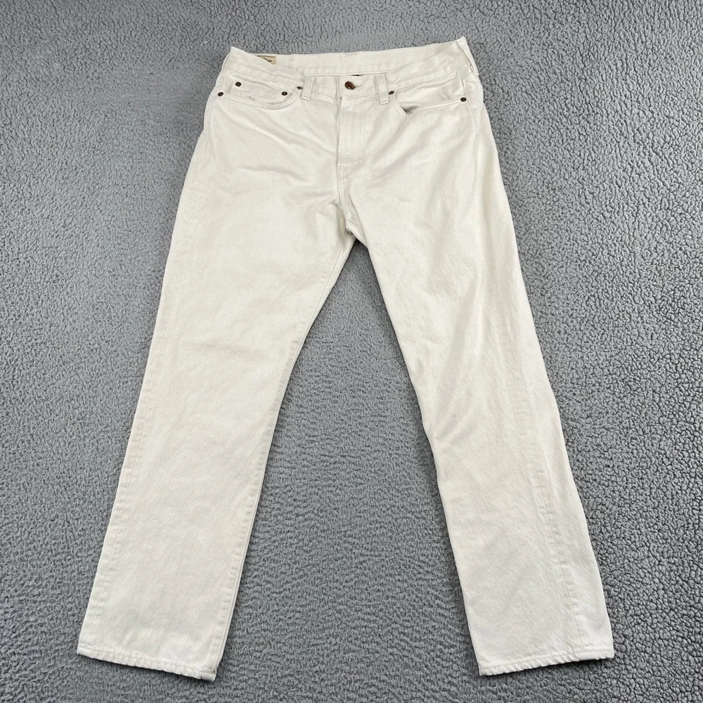 J.Crew Jeans Mens 32x30 Off-White 770 Straight Fit Made in USA 100% Cotton
